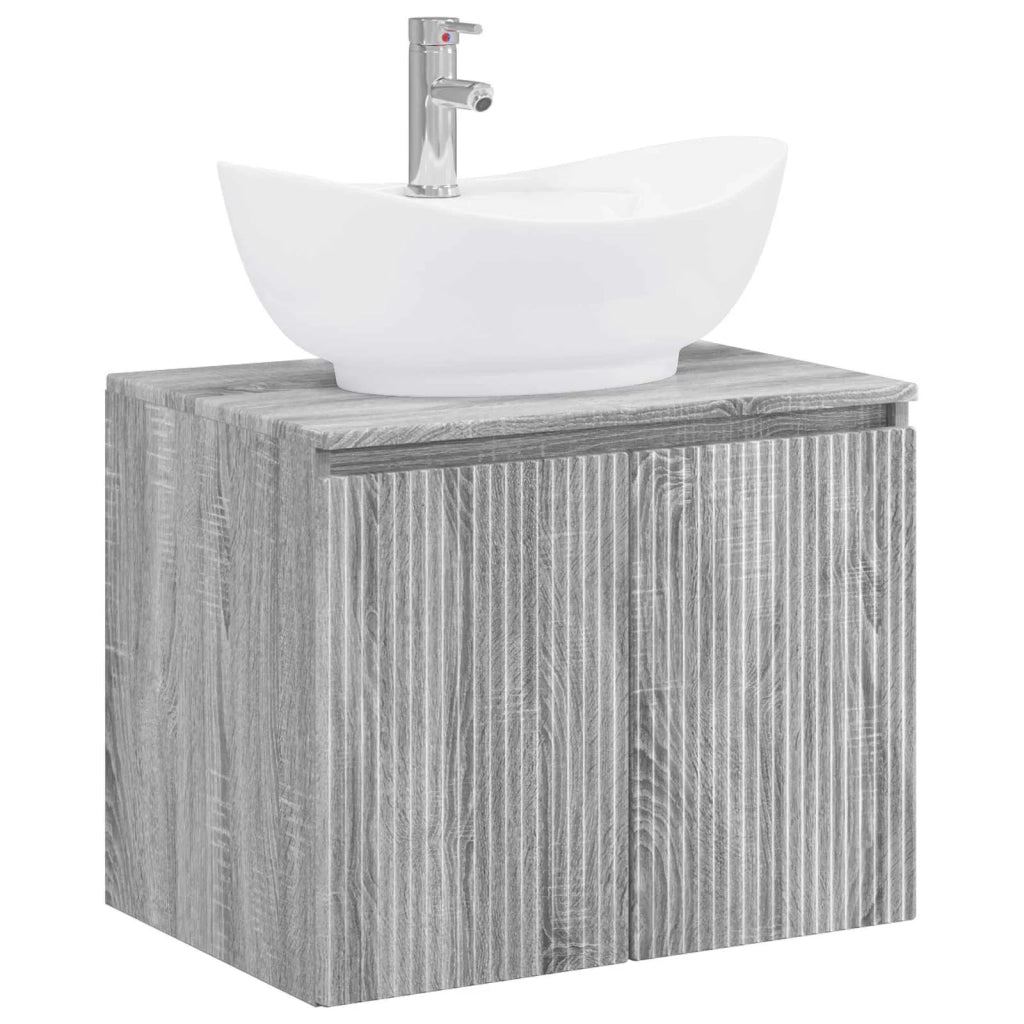 Set di mobili per il bagno Sonoma grigio Legno ingegnerizzato 3404346