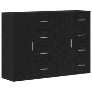 Credenza 2 pz | Madia | Buffet da pranzo | Armadio da pranzo Rovere Nero 60 x 31 x 84 cm Legno multistrato