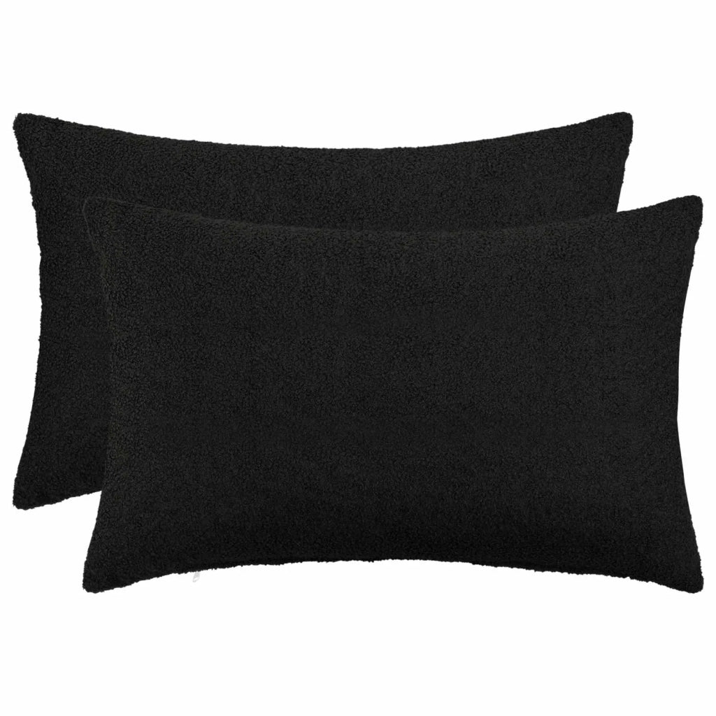 Federa 2 pcs HEERLEN Nero 40 x 60 cm Bouclé 909239