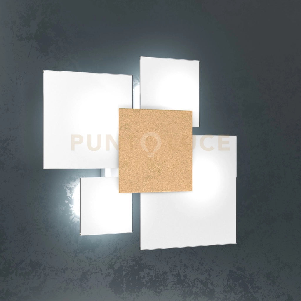 UPGRADE-45 APPLIQUE-PLAFONIERA 4 LUCI FOGLIA ORO 1148-45-FO