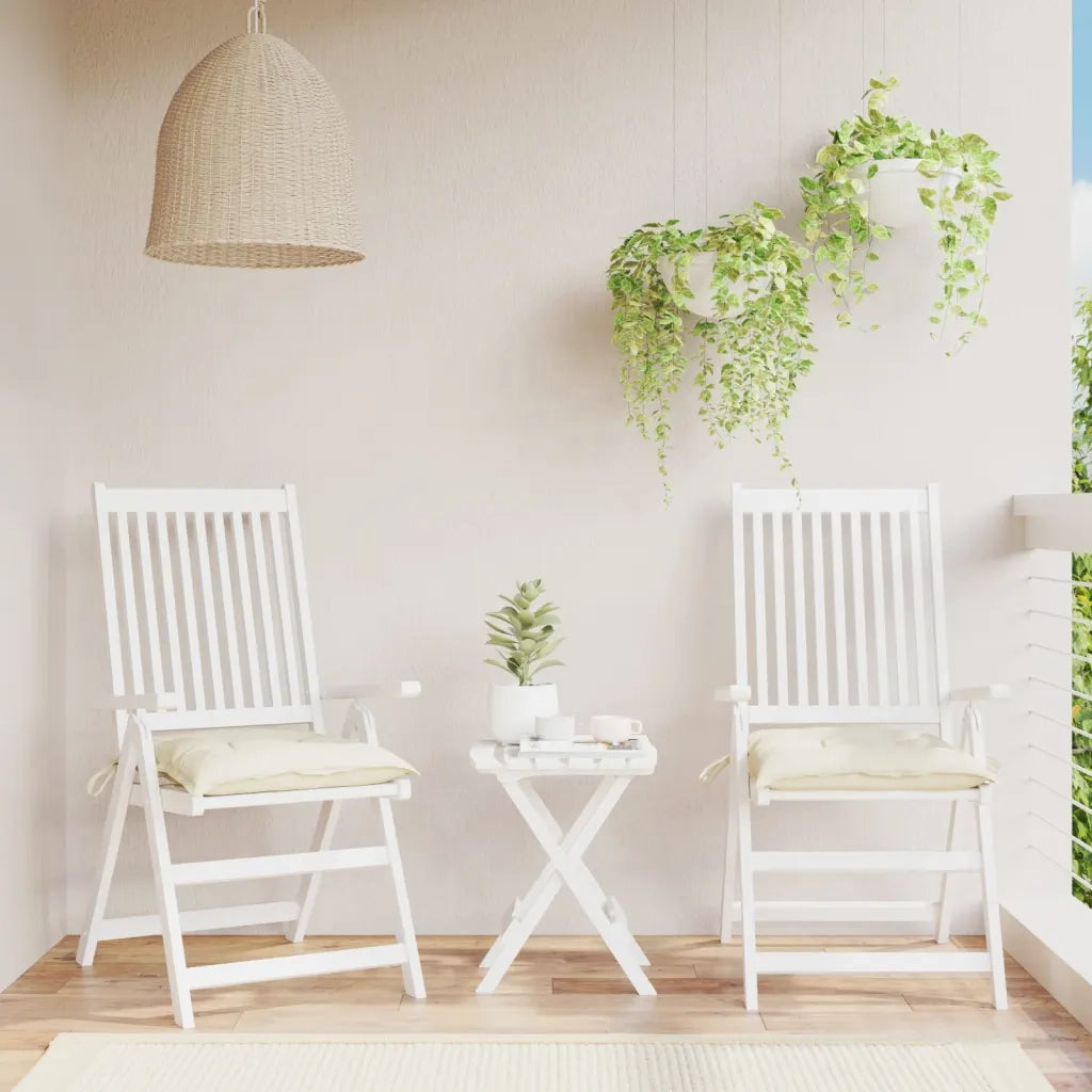 Cuscini per Sedia 2 pz Bianco Crema 50x50x7cm in Tessuto Oxford 314902