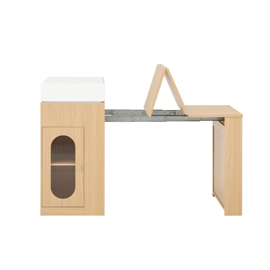 Tavolo da Pranzo Allungabile Pieghevole con Rotelle ¨C MINIMAL ¨C Naturale