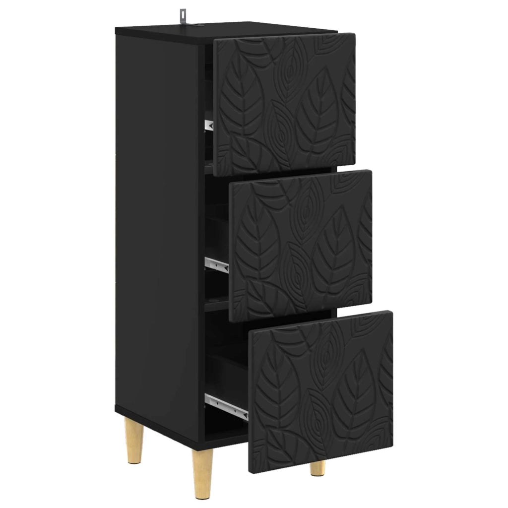 Mobile con Cassetti Nero 33 x 34,5 x 90 cm Legno ingegnerizzato 895076