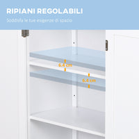 Mobiletto da Bagno 2 Ante Bianco 60x30x80 cm