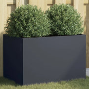 Fioriera-Vaso-Contenitore per Piante Antracite 62x30x29 cm in Acciaio 103777