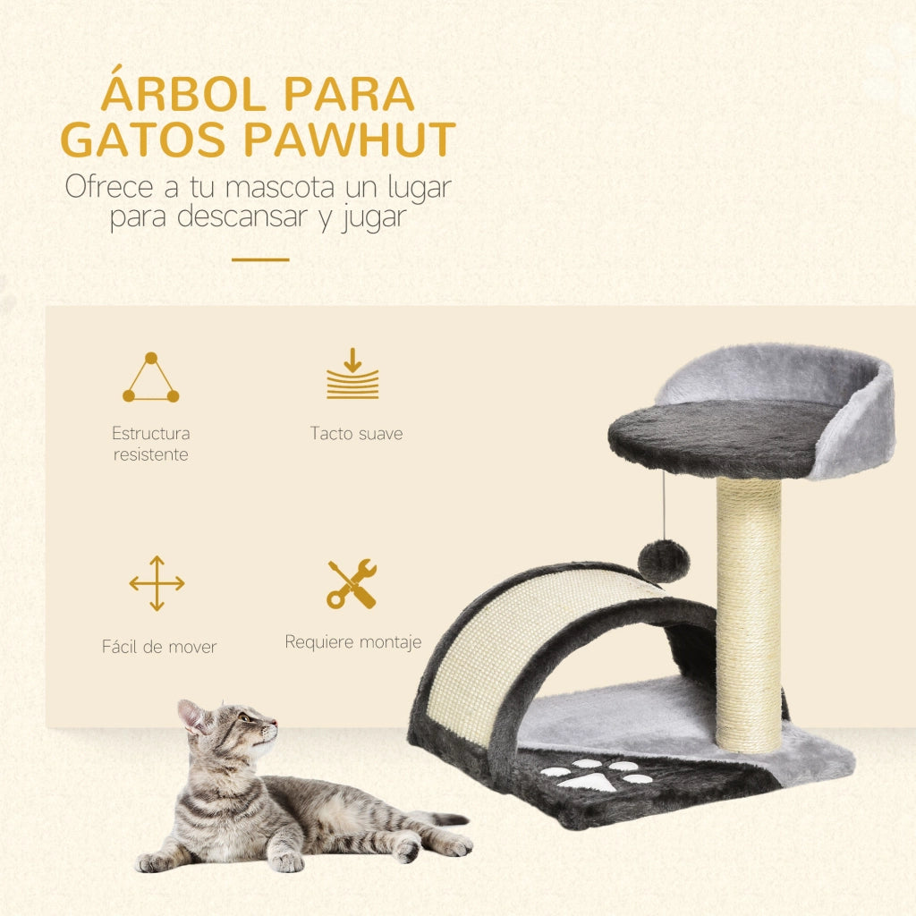 ¨¢rbol Rascador para Gatos ¨C zephmum ¨C Grigio 35.5x37x46 cm