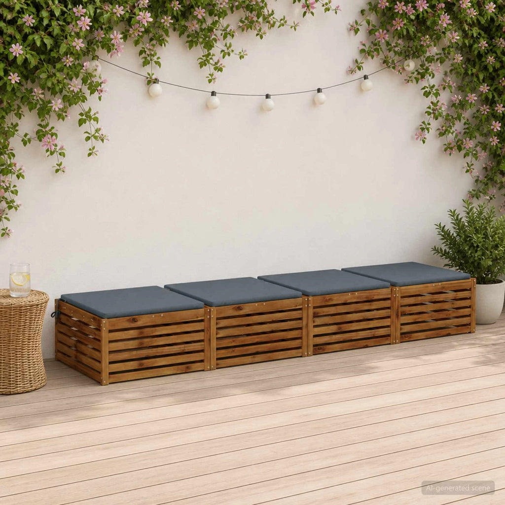 Cuscini per Sedia in 4 Pezzi SOEST 4 pz 100% Poliestere Blu 944944