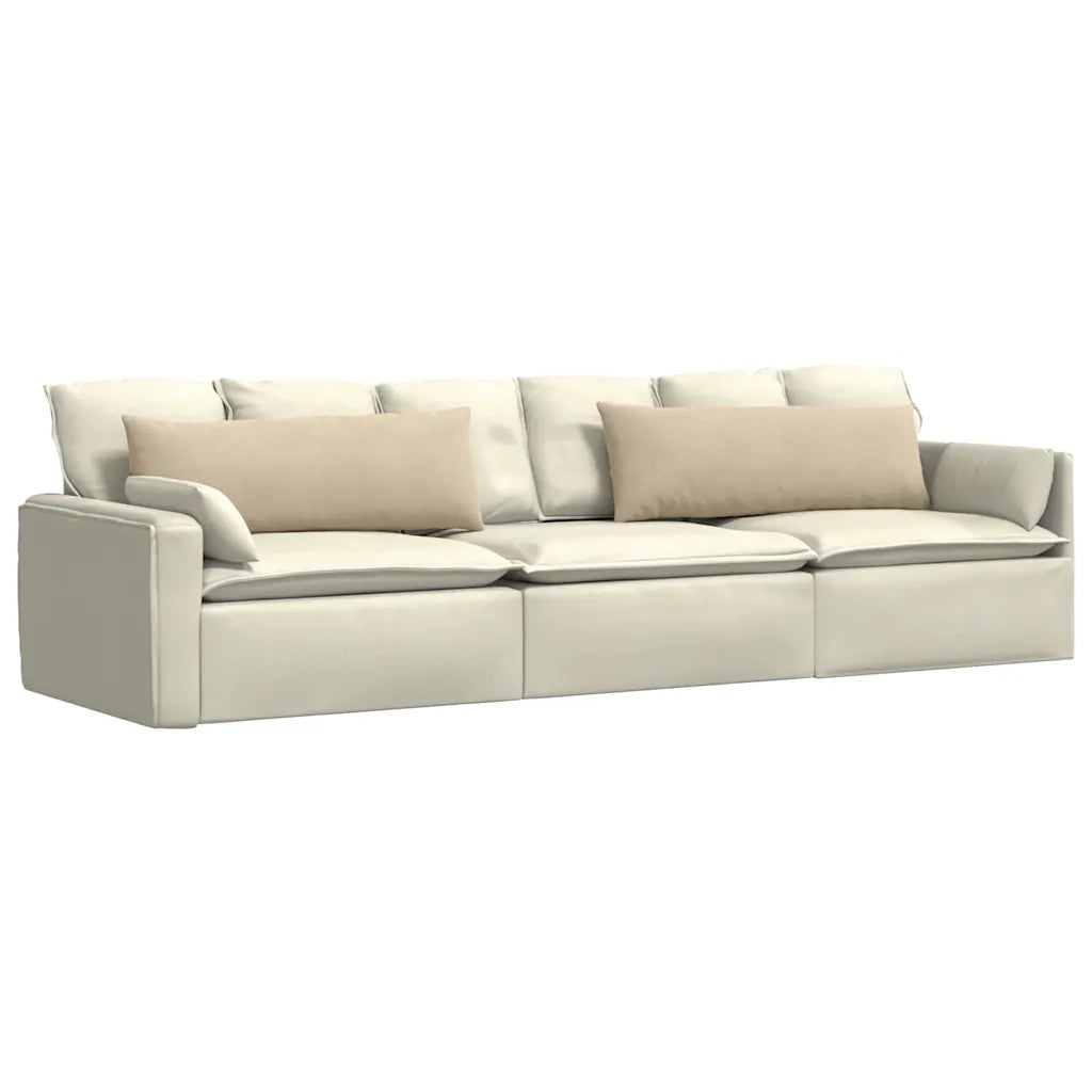 Cuscini da Divano 2 pcs Crema 120 x 40 cm Tessuto