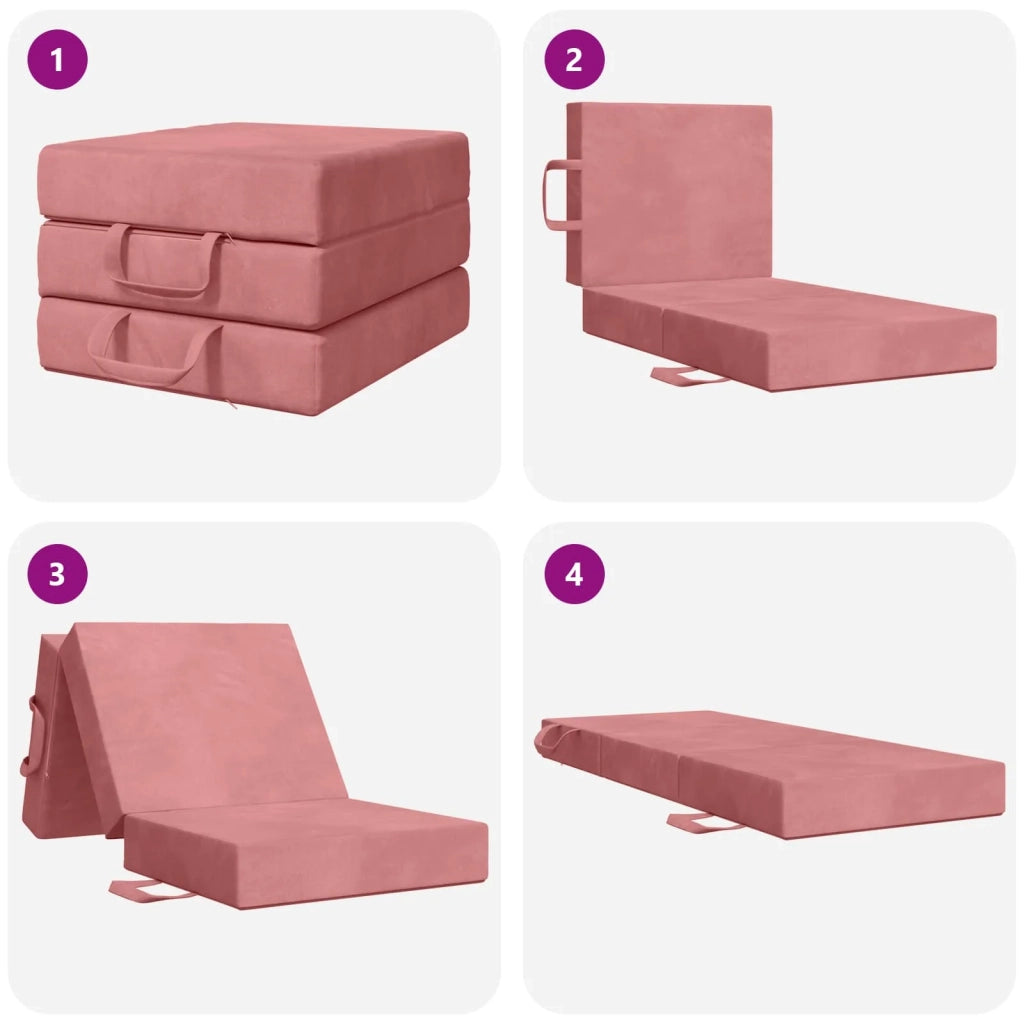 Divano Letto Pieghevole 90 x 63 x 45 cm Rosa