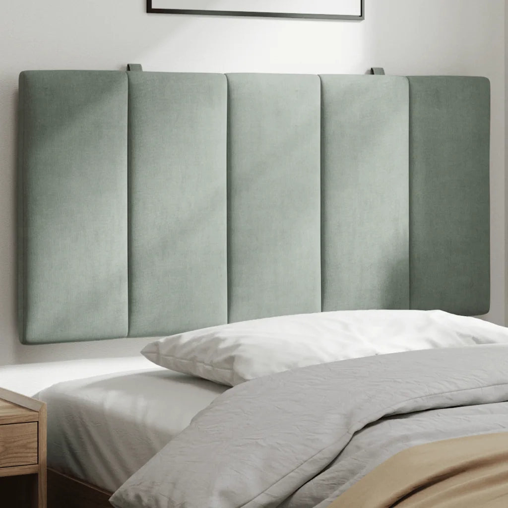 Cuscino Testiera Hanko Grigio Chiaro 100 cm in Velluto CFW1647202