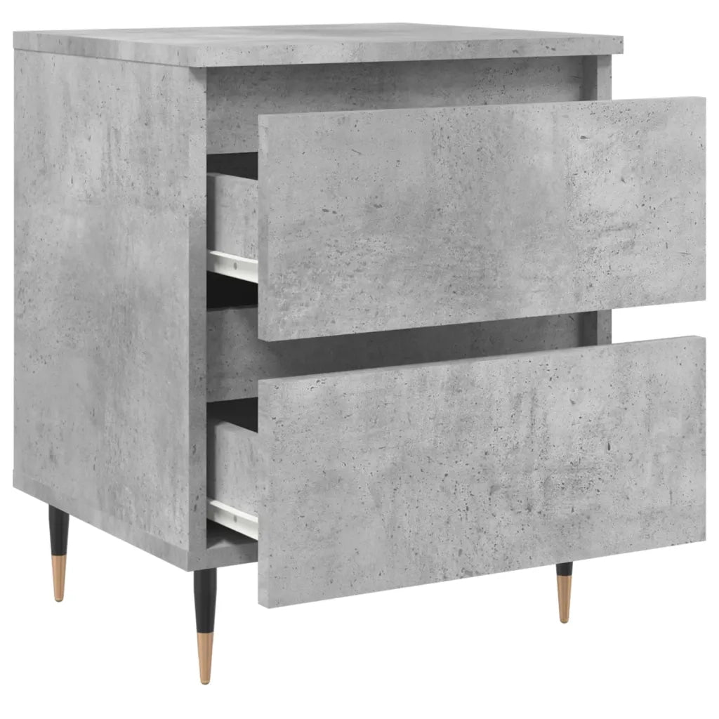 Comodini 2pz Grigio Cemento 40x35x50 cm in Legno Multistrato 826869