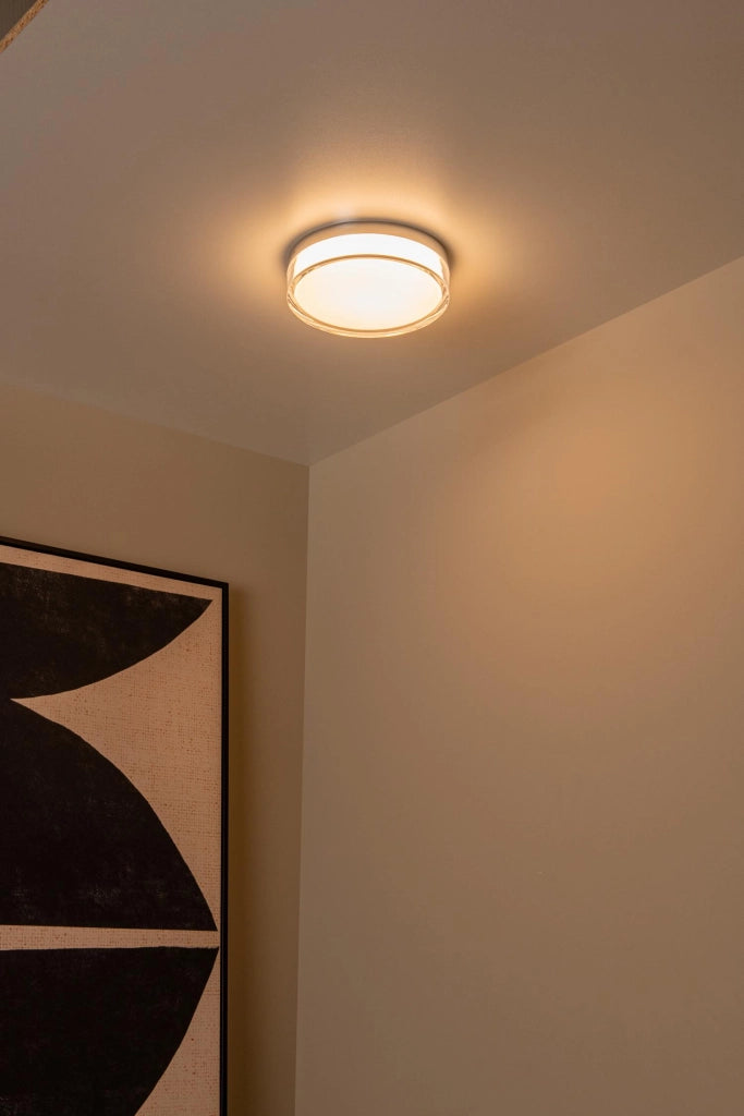 Plafoniera PLANO LED 1 luce IP44 cromata tonda Lucide