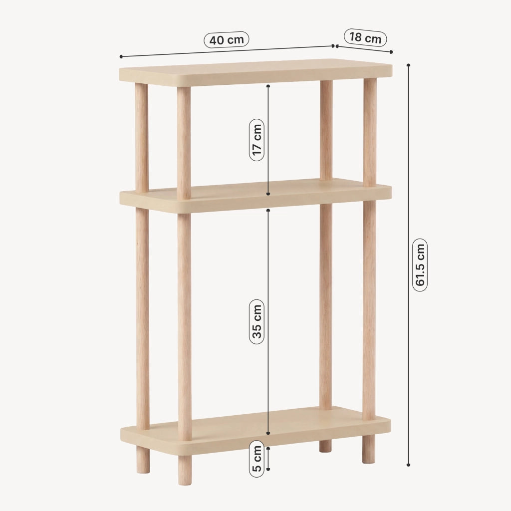 Scaffale da Terra Multiuso Nampernu a 3 Piani 62 x 40 x 18 cm - Color Crema [en.casa]