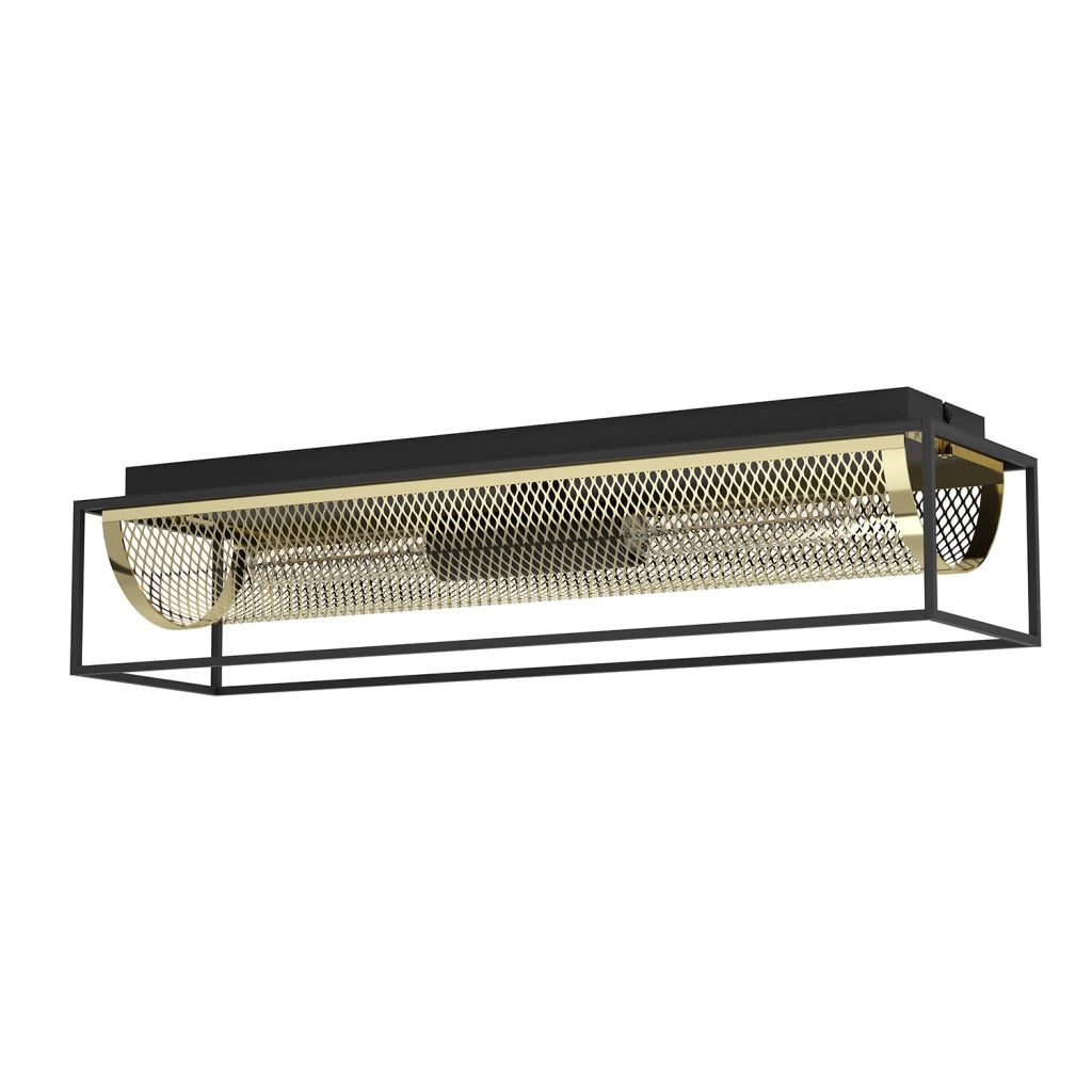Plafoniera Vintage Nohales Acciaio Nero 2 Luci E27