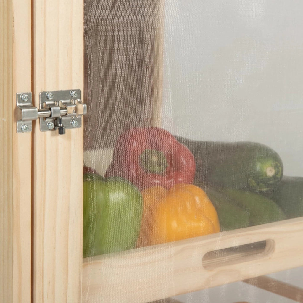 IDMarket - Cassetta per frutta e verdura in legno con 3 cassetti estraibili VEGGE