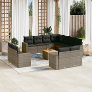 Set Divani da Giardino 12 pz con Cuscini Grigio in Polyrattancod mxl 116691
