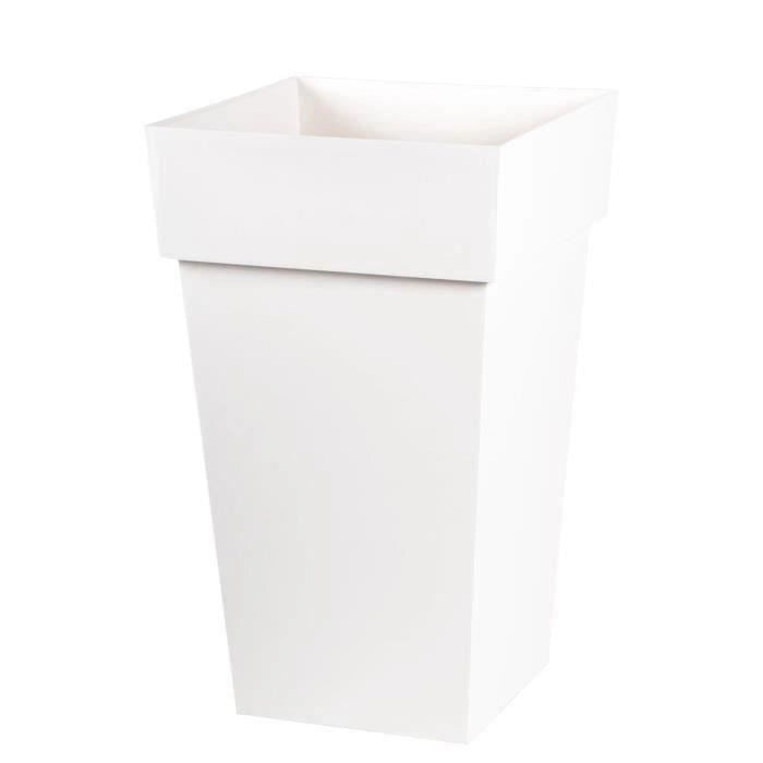 Vaso EDA Tuscany alto quadrato - 39 x 39 x H 65 cm - 62 L - Bianco