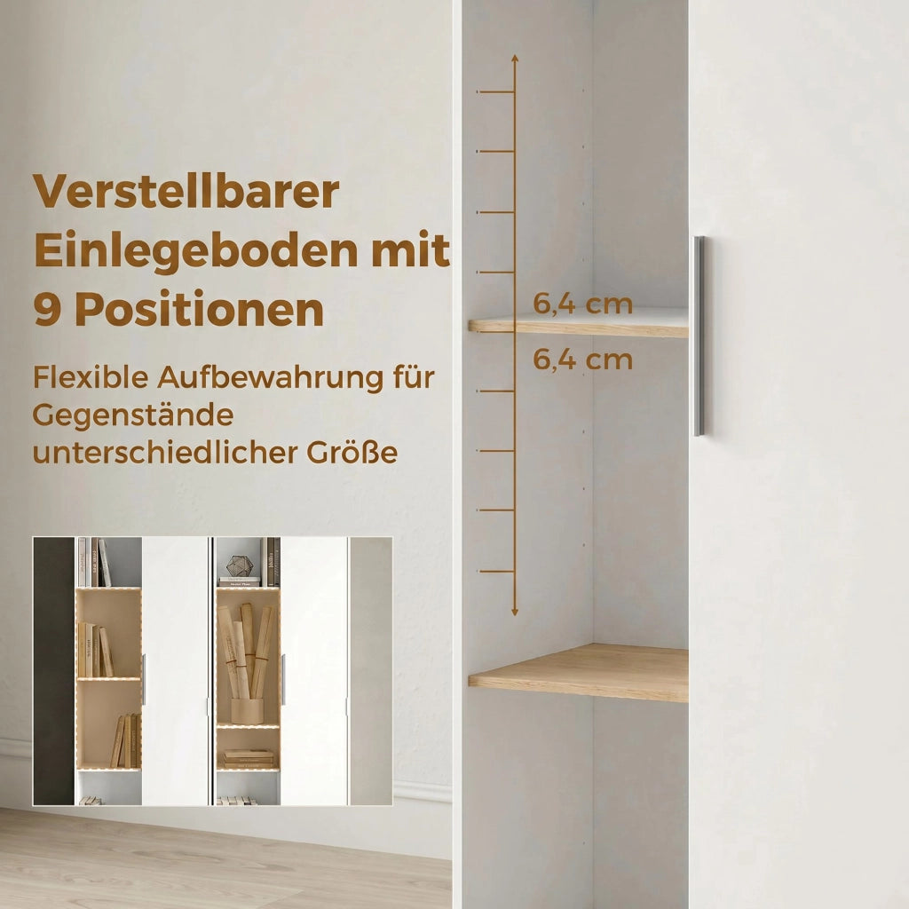 Libreria con ante ¨C zephmum ¨C bianco 80x30x200 cm