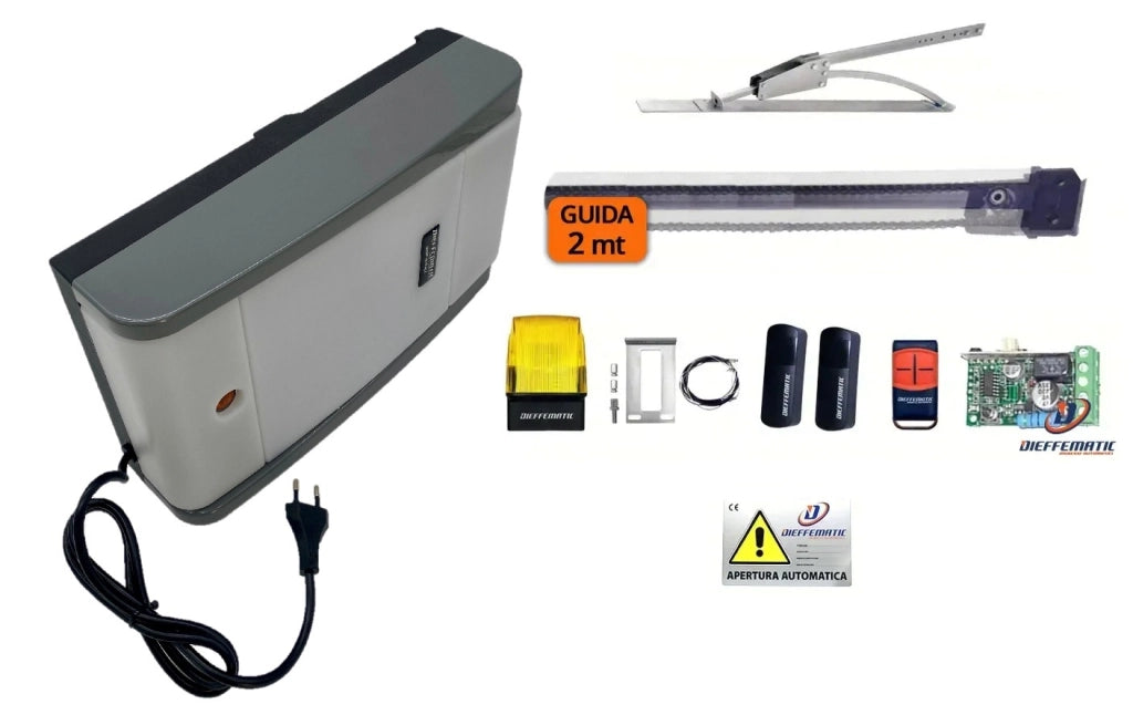 KIT HOME 100 BASCULANTE A CONTRAPPESI CON GUIDA 2M + ACCESSORI E ARCHETTO 24V