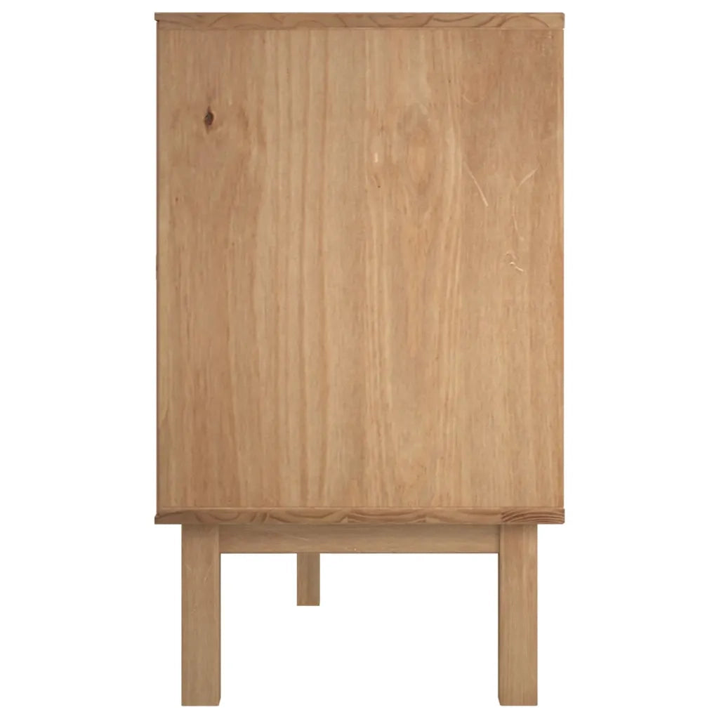 Credenza OTTA Marrone e Bianco 113,5x43x73 cm in Legno di Pino 348593
