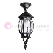 ENEA Plafoniera a Soffitto in Alluminio Lampada per Esterno Classica NERO-ARGENTO