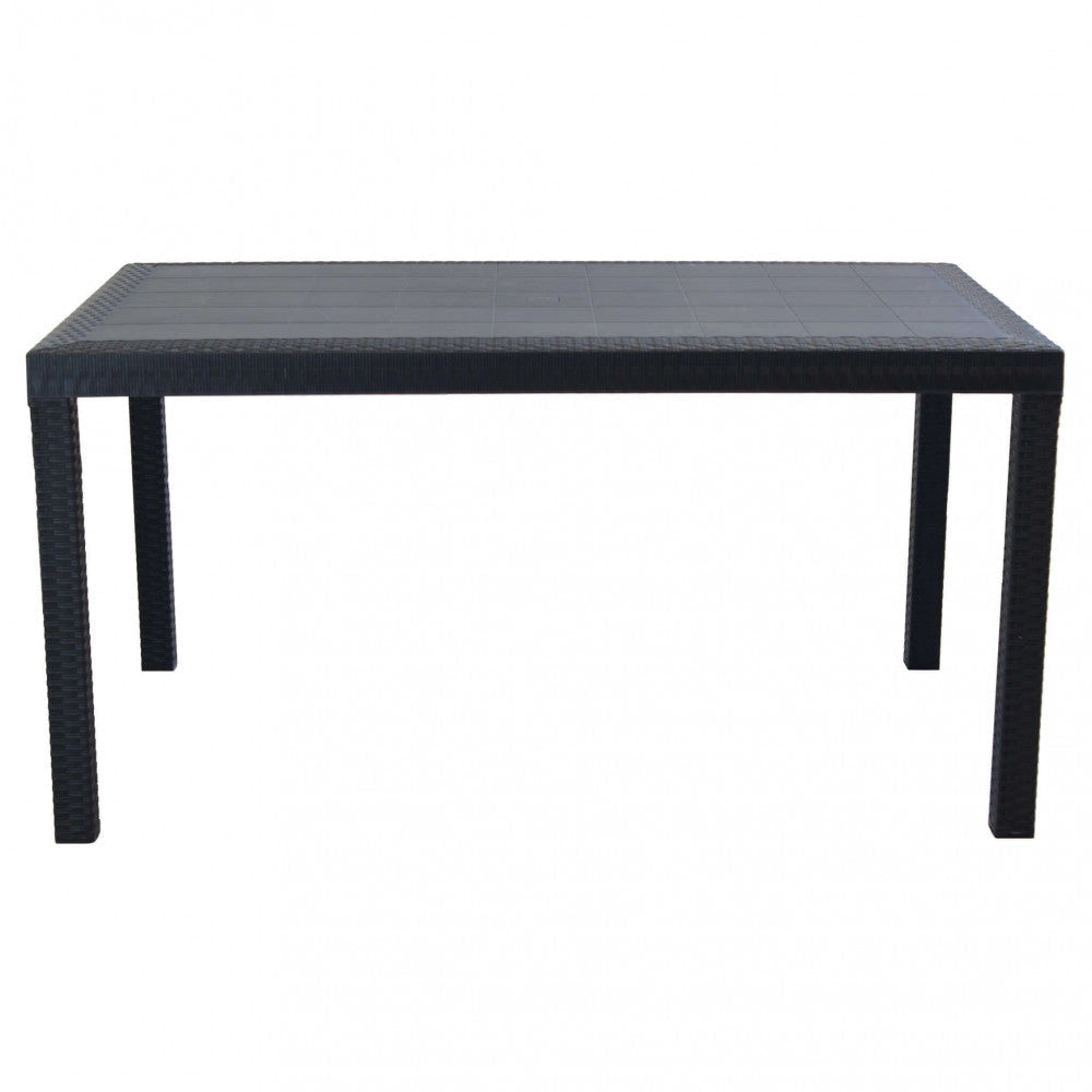 Tavolo Houston 150x90x74 h cm in Wicker Antracite