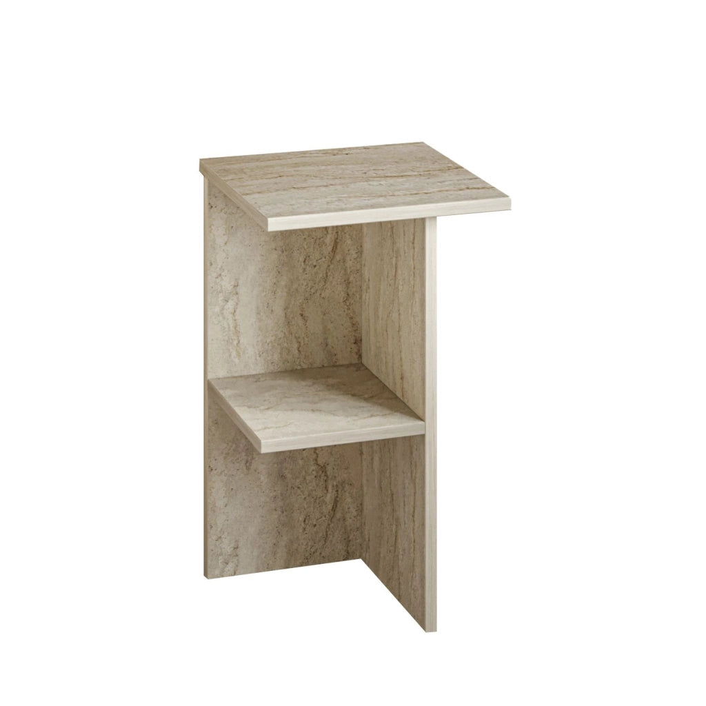 Comodino in legno "Leray" - 36 x 36 x 60 cm - Travertino