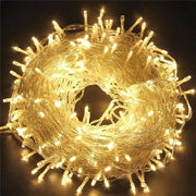 Cavo di Illuminazione LED Esterno 10M - 100 LED a LED a Base di Acqua, Bianco Caldo, per Giardino, Terrazza, Balcone e Feste