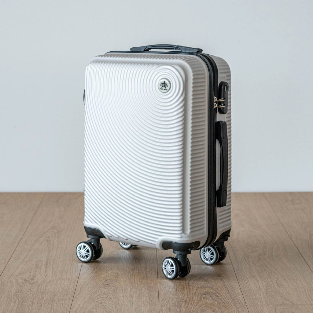 COVERI Trolley Bagaglio Mano Rigido 38x56x23 Piccolo Ultraleggero Valigia In Abs Con 4 Ruote Removibili Manico Chiusura Di Sicurezza Per Compagnie Low Cost Economy Zaino Da Viaggio Maiami-Argento