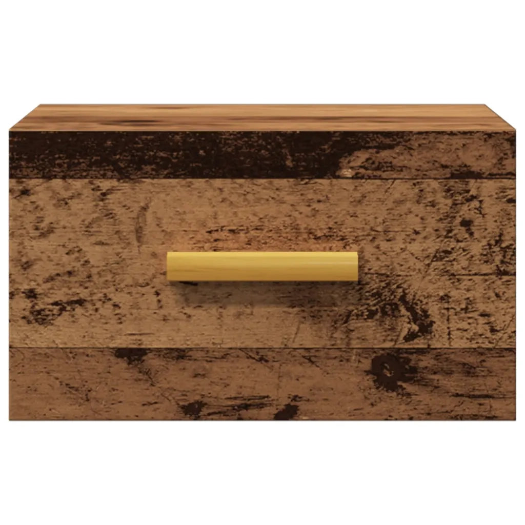 Comodini a Muro 2 pz Legno Antico 35x35x20 cm 857064