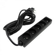 Prolunga elettrica 5 prese 5 m con terra nera Ecolight