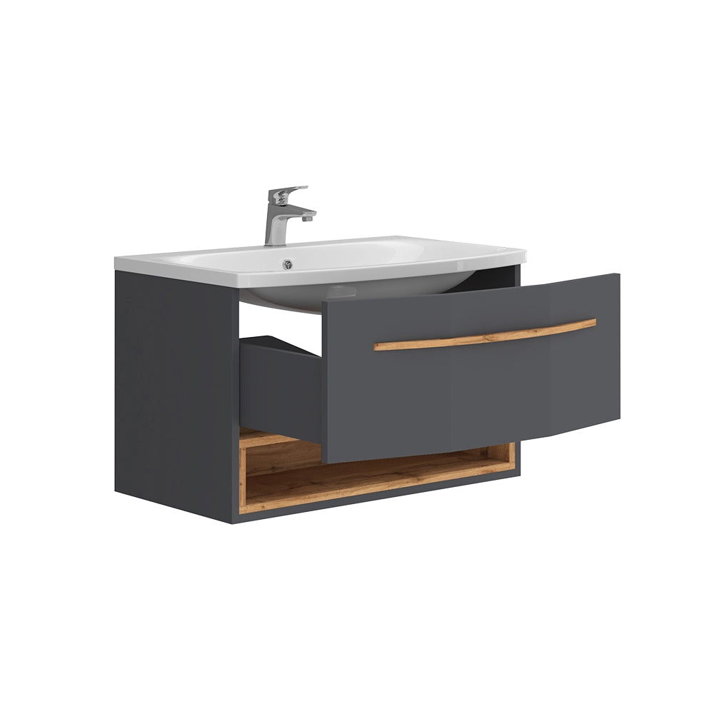 Vicco Set mobili da bagno Antracite 2 parti