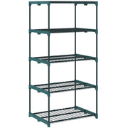 Portapiante a 5 Livelli Aperti 67x49x138 cm in Acciaio e Plastica Verde Scuro