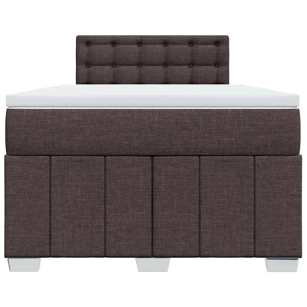 Giroletto a Molle con Materasso Marrone Scuro 120x190cm Tessuto