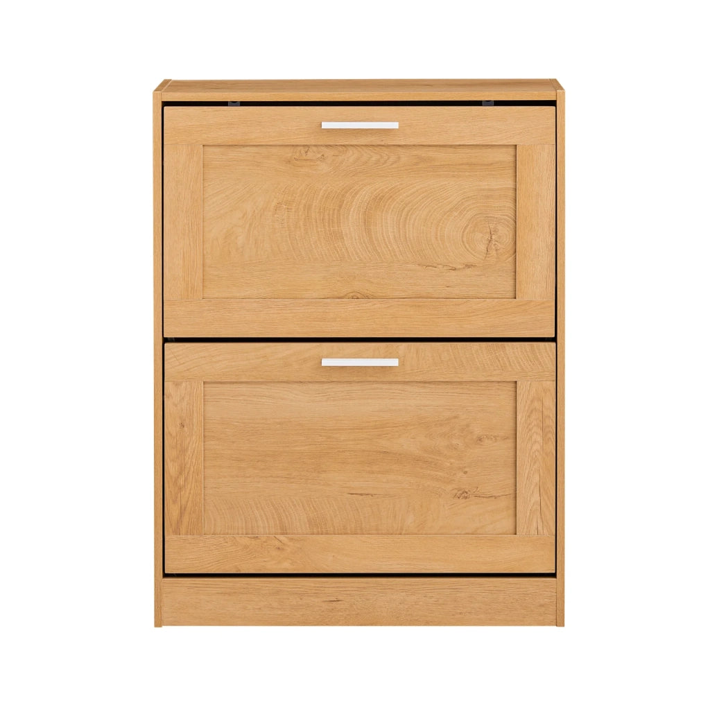 Scarpiera ribaltabile Scarpiera a 2 ribalte Portascarpe salvaspazio Slim, 60x23x79cm Naturale FSR137-N SoBuy