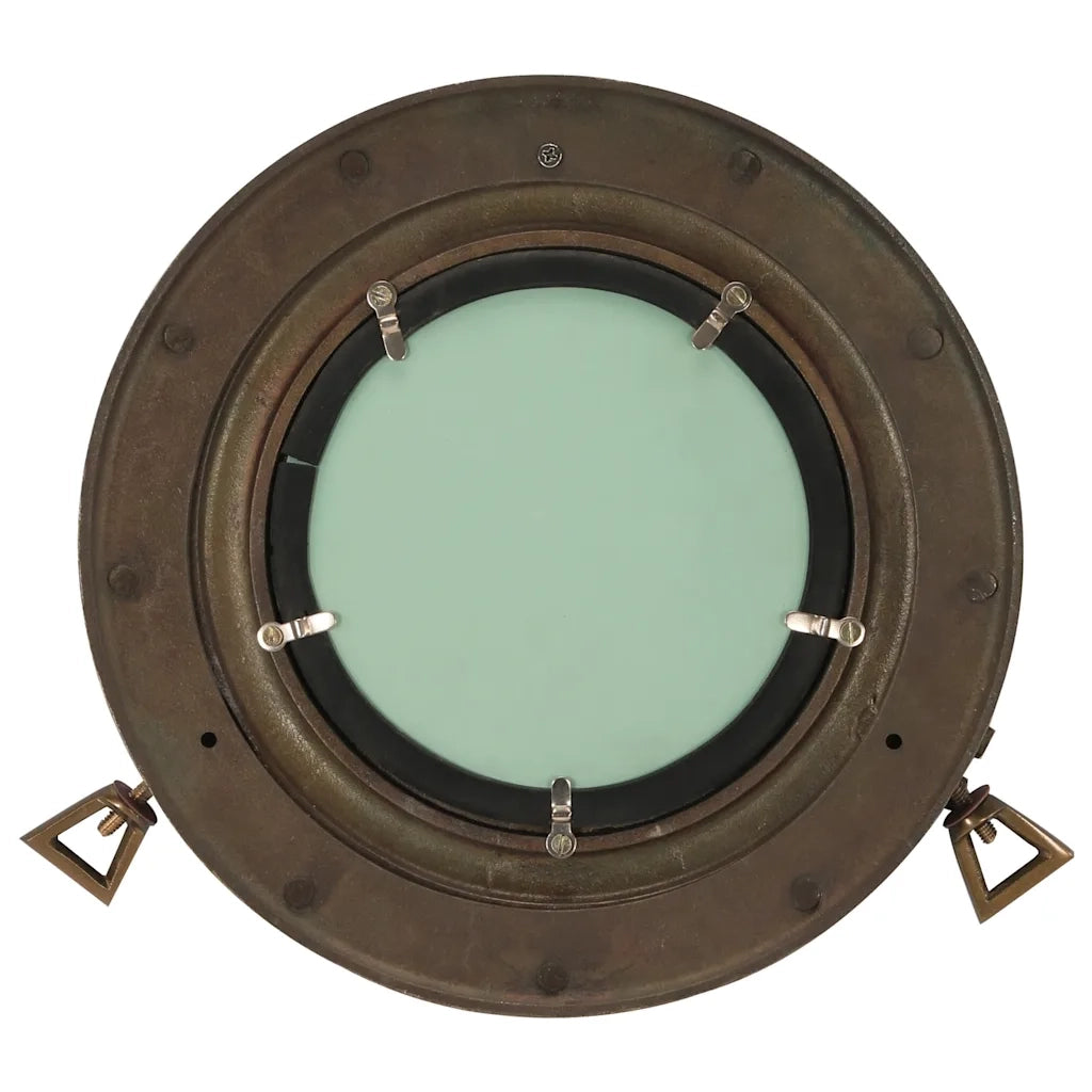 Specchio da Parete Design Oblò Ø30 cm in Alluminio e Vetro 357852