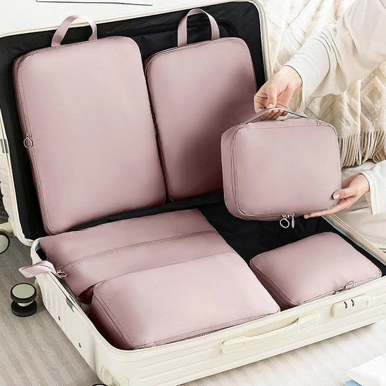 6 Blocchi di Pieno di Compresione – Rosso – Leggero – Spazia Risparmio – Organizzatore di Custodia Duraturo per Viaggio