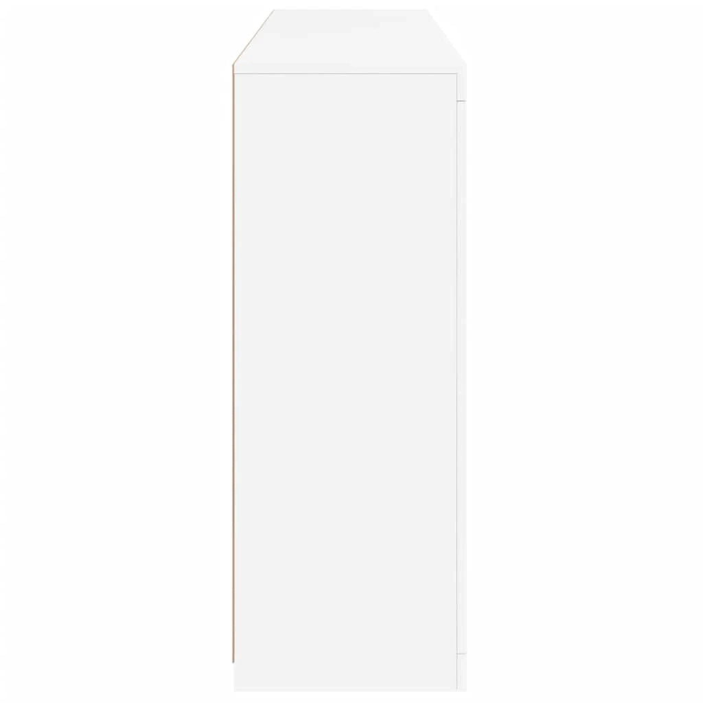 Buffet credenza cassettiera mobiletto mobile contenitore organizer per cucina soggiorno salotto con luci a LED 3 pezzi legno ingegnerizzato bianco 02_0037196