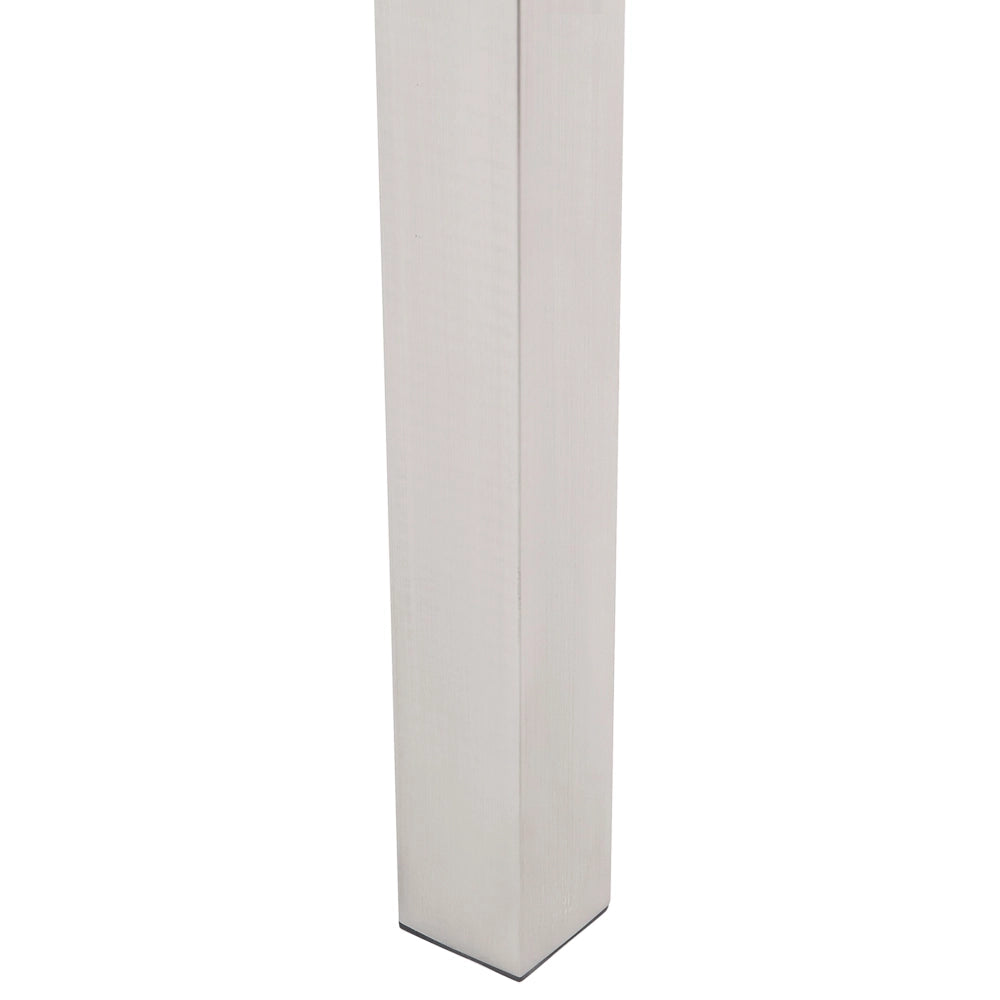 Tavolo da pranzo da giardino Piano in granito Nero e argento Gambe in acciaio inossidabile esterne 8 posti 220 x 100 x 74 cm