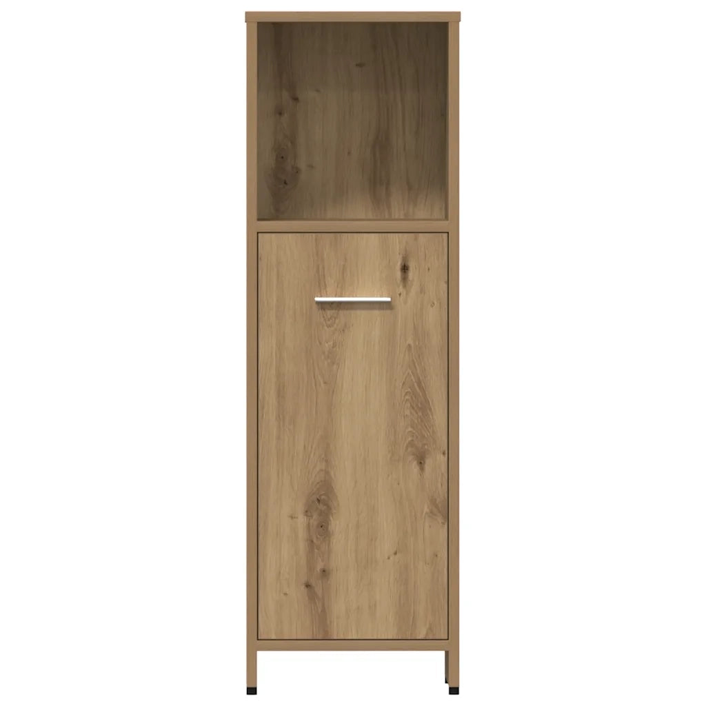 Set Mobili da Bagno 4 pz Rovere Artigianale Legno Multistrato