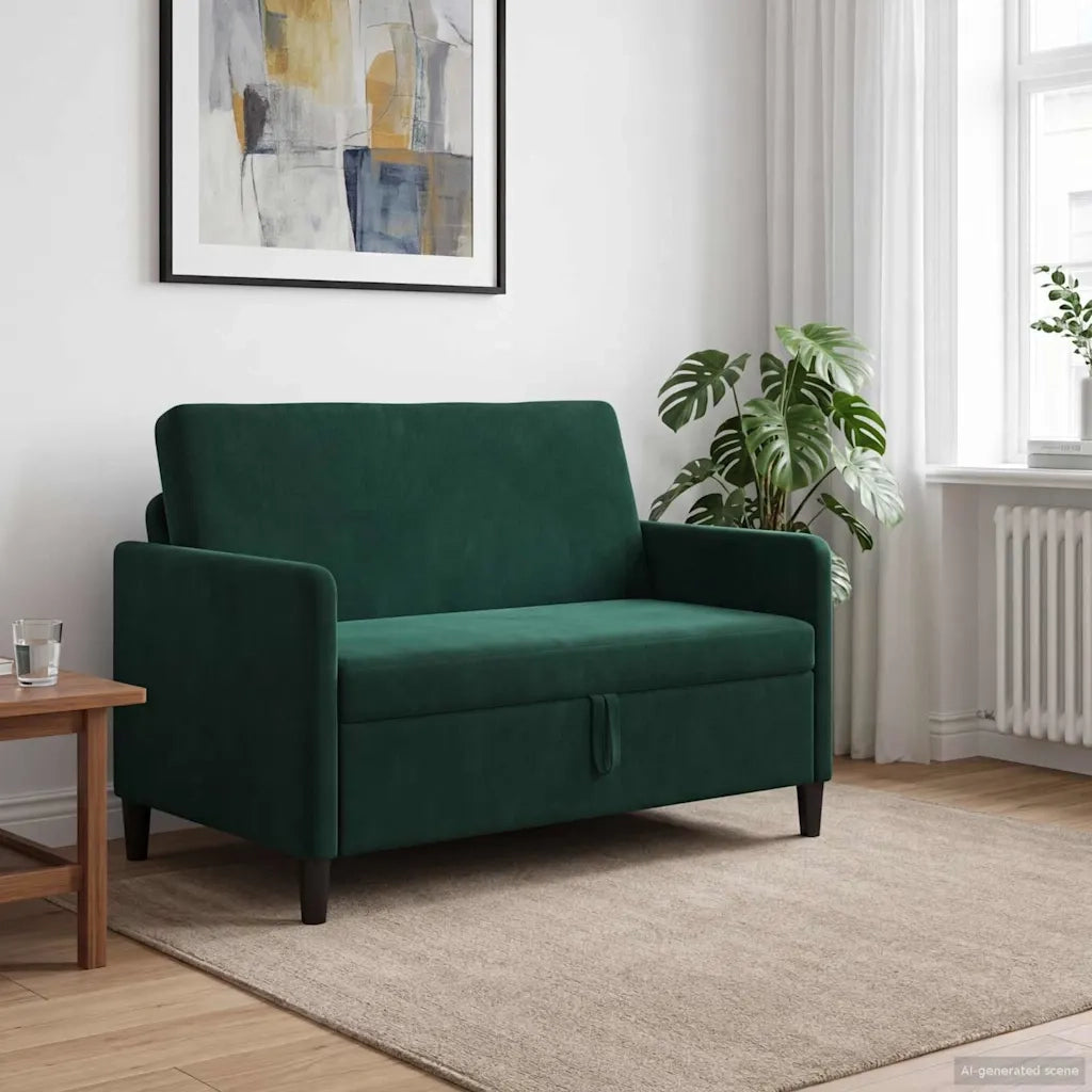 Divano con Storage Verde Scuro 122 x 78 x 87 cm Poliestere 42036907
