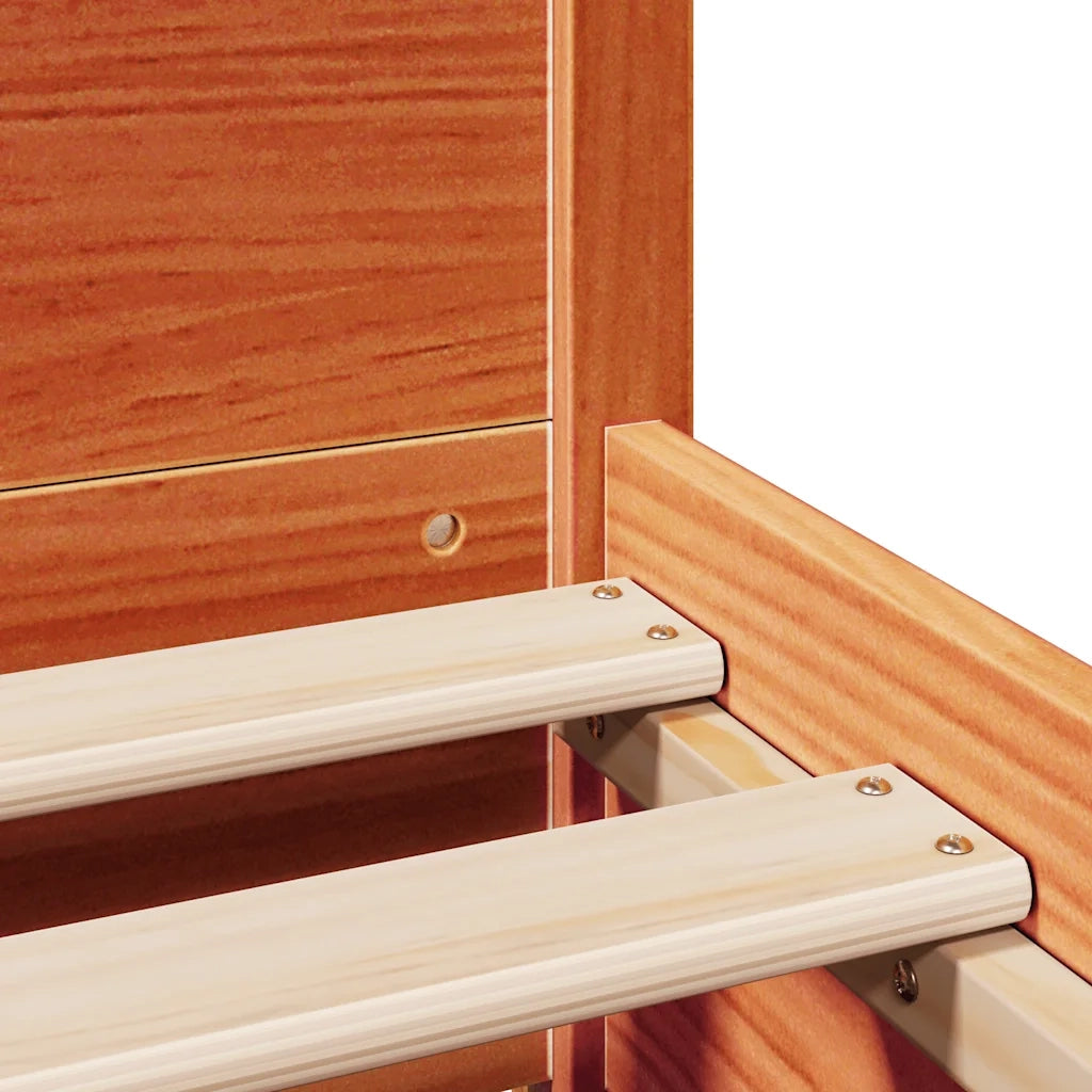 vidaXL Letto senza Materasso Marrone Cera 135x190 cm in Legno di Pino
