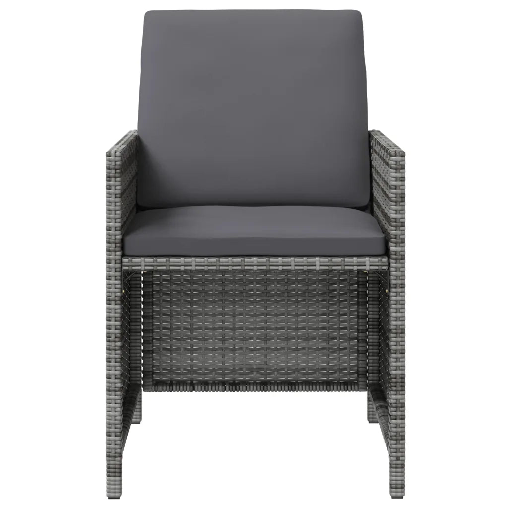 Set Sedie da Giardino con Poggiapiedi 4 pz in Polyrattan Grigio cod mxl 23211