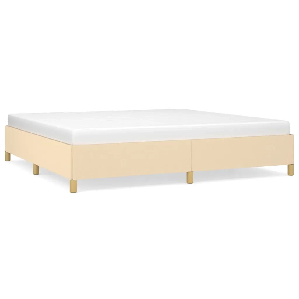 Letto matrimoniale | Letto per adulti | Giroletto senza Materasso Crema 200x200 cm in Tessuto