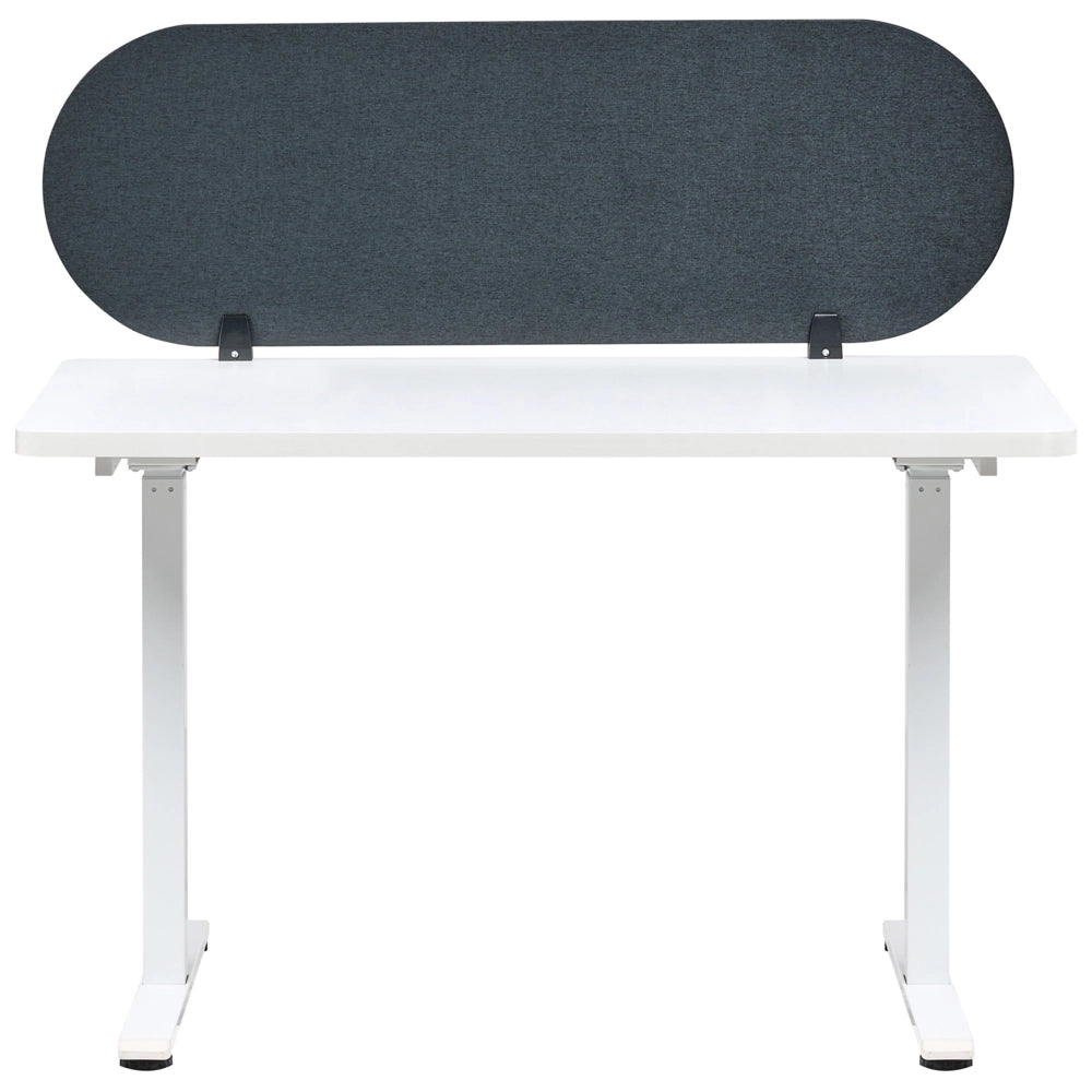 Pannello divisorio grigio scuro in tessuto PET Board 120 x 40 cm Schermo acustico Morsetti di montaggio modulari Casa Ufficio