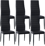 Set di 6 sedie da pranzo Mayfair nero,Finta pelle