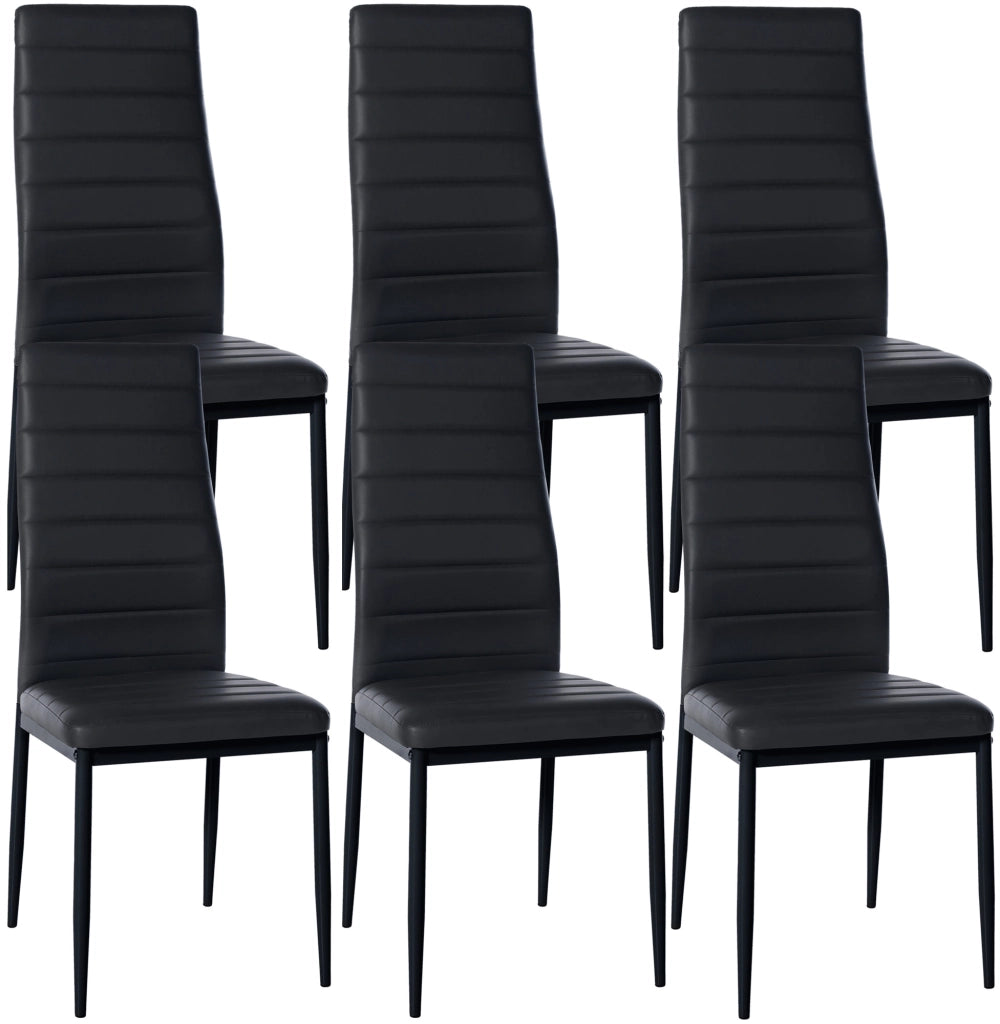Set di 6 sedie da pranzo Mayfair nero,Finta pelle