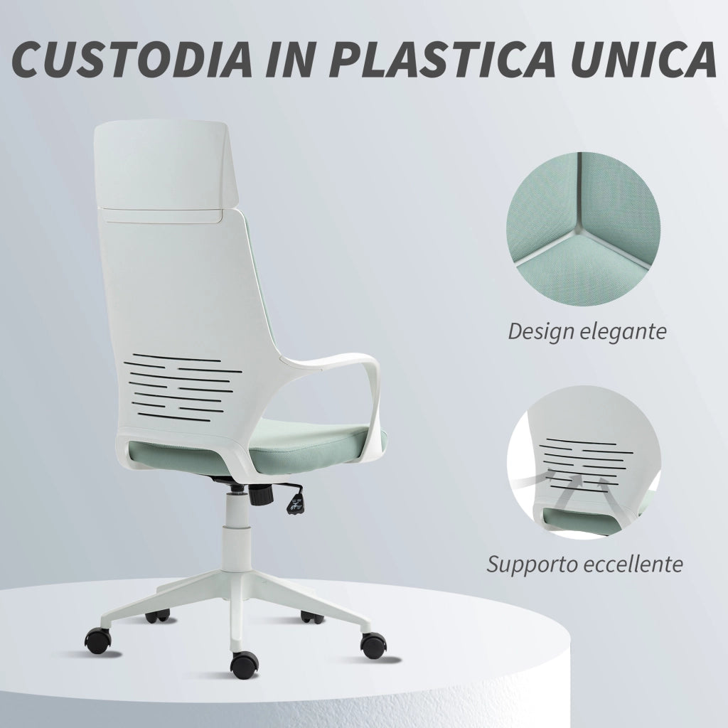 Sedia da Ufficio con Dondolo ¨C Zephmum ¨C Tessuto Verde 63x63x117-127 cm