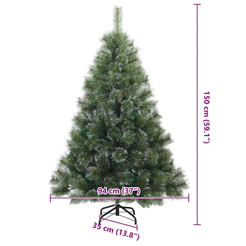 Albero di Natale Artificiale Snodato Foderato di Neve Verde