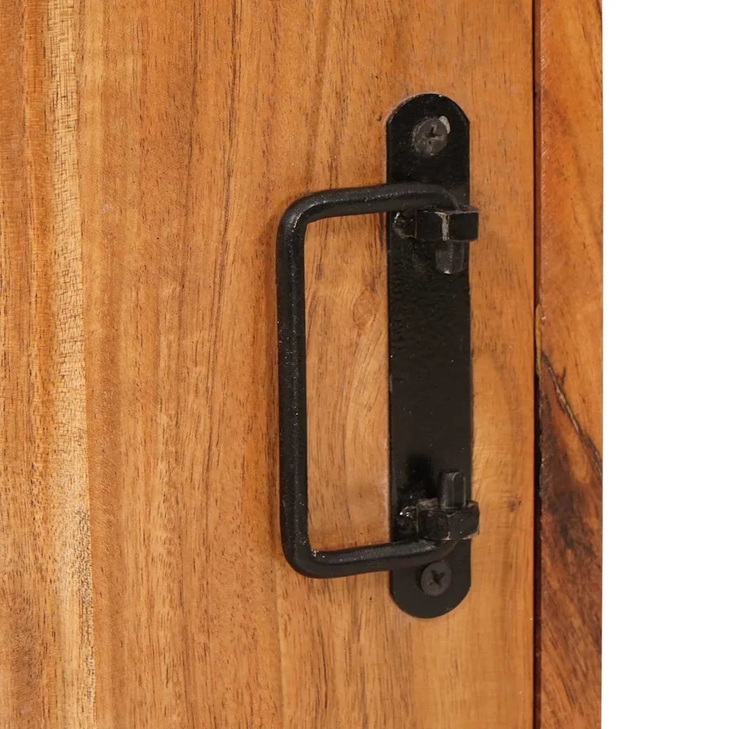 Comodino 2 pz-Set di 2 Tavolino da notte Marrone 35 x 33 x 48 cm Legno Massello di Acacia